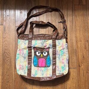 Mudd Large Quilted “Owl” Tote Bag. Barely used. No stains, gently used.